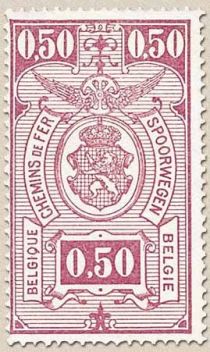 Railway Stamp: Coat of Arms, Value in Rectangle, Second Issu