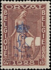 Orval Abbey - Lady Mathilde and blazon Orval - Overprinted