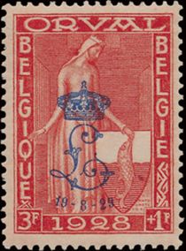 Orval Abbey - Lady Mathilde and blazon Orval - Overprinted