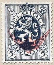 Heraldic Lion with Overprint Winged Wheel