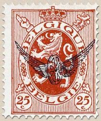 Heraldic Lion with Overprint Winged Wheel