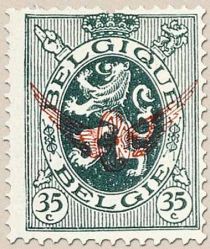 Heraldic Lion with Overprint Winged Wheel