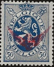 Heraldic Lion with Overprint Winged Wheel