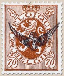 Heraldic Lion with Overprint Winged Wheel