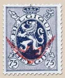 Heraldic Lion with Overprint Winged Wheel