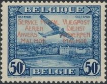 Aircraft over Ostend Fokker F. VIIa/m - Overprinted