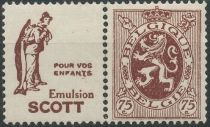 PUB Scott "Pour vos enfants" + Heraldic Lion 75ct Red Brown