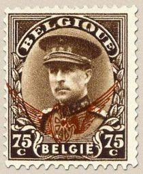 King Albert I with Kepi with Overprint Winged Wheel