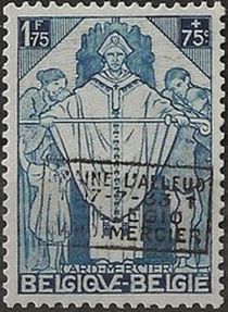 Cardinal Mercier (1851-1926) - Overprinted