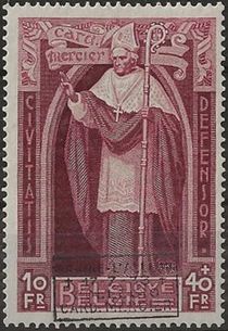 Cardinal Mercier (1851-1926) - Overprinted