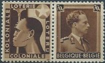 PUB Koloniale Loterij/Loterie Coloniale+King Leopold III70ct