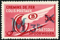 Railway Stamp: Winged Wheel with Surcharge "M"