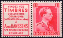 PUB Ange Hanssens Timbres + King Leopold III 1F