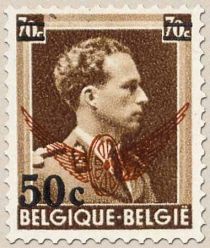 King Leopold III with Overprint Winged Wheel - Surcharged