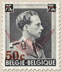 King Leopold III with Overprint Winged Wheel - Surcharged