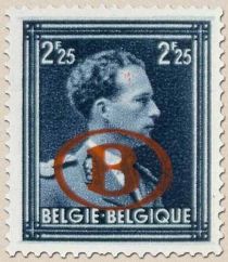 King Leopold III with overprint B in oval