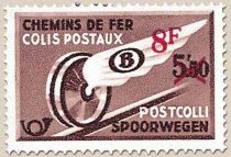 Railway Stamp: Winged Wheel with red surcharge