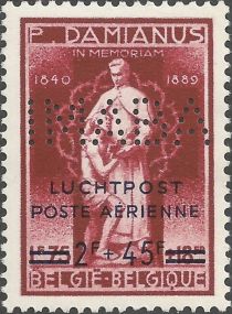 Overprinted 'LUCHTPOST-POSTE ARIENNE' - Perfins