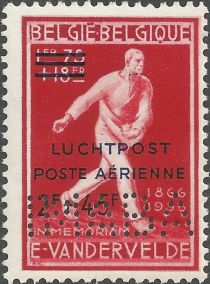 Overprinted 'LUCHTPOST-POSTE ARIENNE' - Perfins