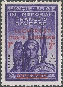 Overprinted 'LUCHTPOST-POSTE ARIENNE' - Perfins