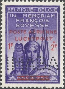 Overprinted 'POSTE AERIENNE-LUCHTPOST' - Perfins