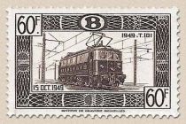 Railway Stamp: reopening of the line Brussels-Charleroi afte