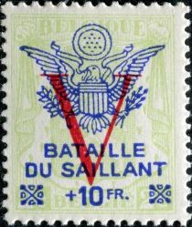 Small Coat of Arms with "V" - Surcharged French