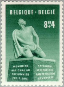 Breendonk: Profile of figure on pedestal