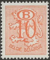 Number on Heraldic Lion with B in oval