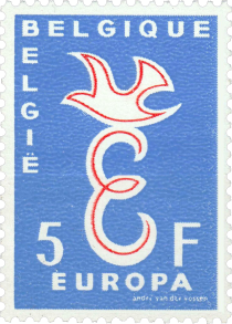 Europa - Dove over Letter 'E'