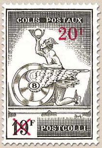 Railway Stamp: Mercurius with Postal Horn + Surcharge