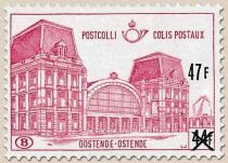 Railway station of Ostend - Surcharged