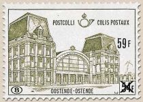 Railway station of Ostend - Surcharged