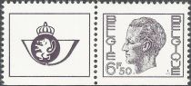 King Baudouin Type "Elström" - booklet stamp se tenant