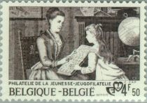 The Philately Lesson by Constant Aimé Marie Cap (1842-1915)