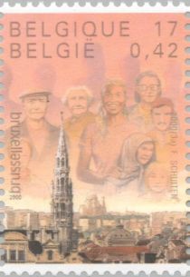 Brussels 2000, European city of culture. Skyline and seven p