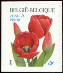 Red Tulip Self-adhesive Left and bottom imperforate