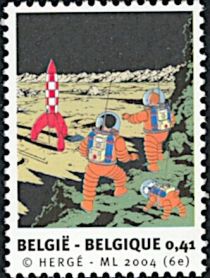 Tintin on the moon