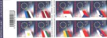 Booklet European Union - Flags of 10 new members Selfadh.