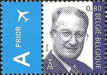 King Albert II Type MVTM Blue Priortab on Left 0,80 euro