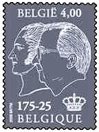 Silver stamp Selfadh. King Leopold I + Albert II