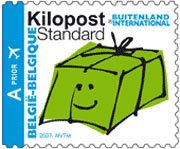 Parcel Post Stamp: Kilopost International - left imperf