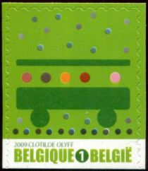 Green stamp: Public Transport. Selfadhesive