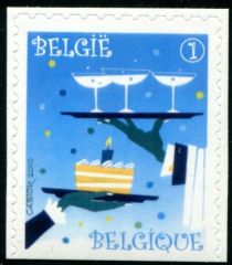 Party Stamp: Champagne & Cake - Bottom imperforate