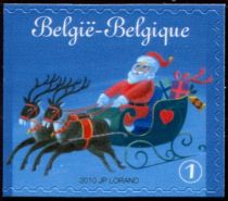 Santa Claus, Reindeer, Sleigh Inland - Left imperforate