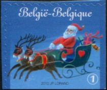 Santa Claus, Reindeer, Sleigh Inland - Right+Bottom imperf