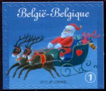 Santa Claus, Reindeer, Sleigh Inland - Right imperforate