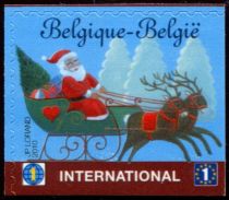 Santa Claus, Reindeer, Sleigh Internat - Right+Bottom imperf