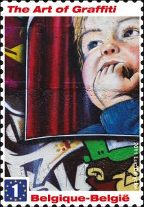 The art of graffiti: childs portrait and letters