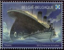 The sinking of the Titanic, 100 year later. Right stamp